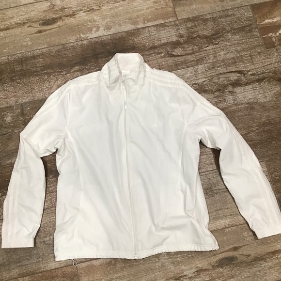 adidas white windbreaker jacket